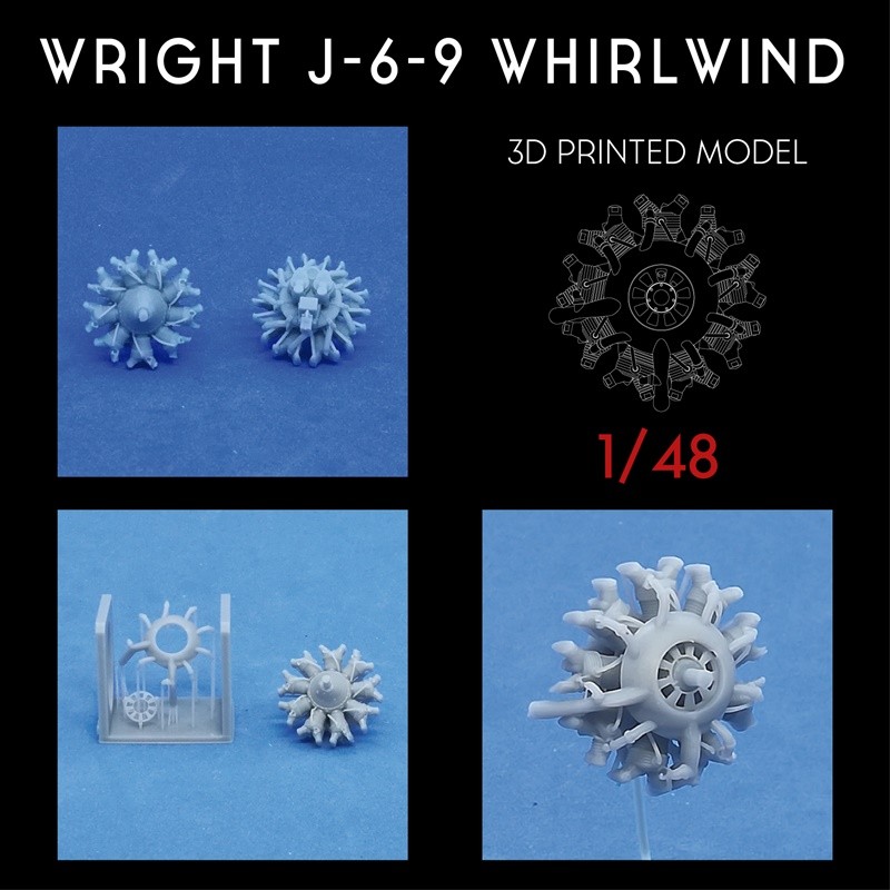 1/48 Wright J-6-9 Whirlwind (one main exhaust tube)